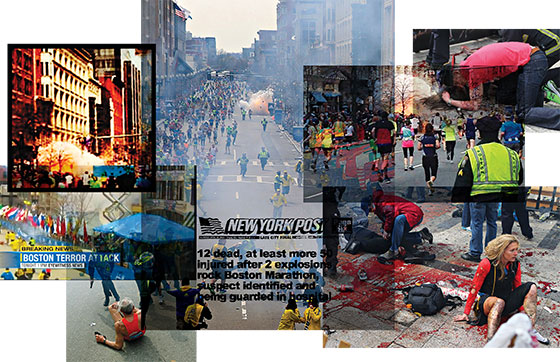 (Photo: Dan Lampariello/Reuters (Blast, Close-up); The Daily Free Press/Kenshin Okubo/AP Images (Ripped Pants); John Tlumacki/The Boston Globe via Getty Images (Blood); John Tlumacki/The Boston Globe via Getty Images (Fallen Runner); David L. Ryan/The Boston Globe via Getty Images (Blast, Pulled Back))